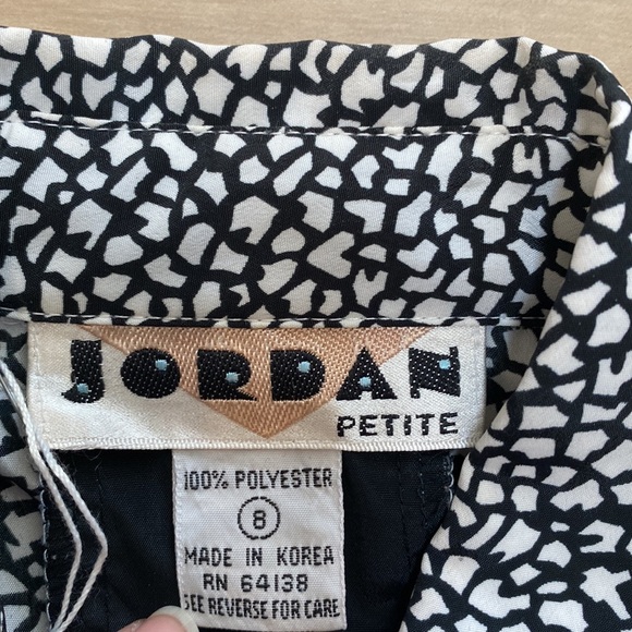 Jordan Petite Womens Size 8 Black & White Blouse - Picture 6 of 9
